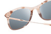 Close Up View of BCBG BAR105 Unisex Cat Eye Polarized Sunglasses in Red Rose Gold 52 mm with Silver Mirror Lenses