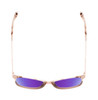 Top View of BCBG BAR105 Unisex Cat Eye Polarized Sunglasses in Red Rose Gold 52 mm with Purple Mirror Lenses