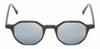 Front View of Reptile Softshell Unisex Octagon Designer Polarized Sunglasses Black 45mm 4 Opt. with Custom Cut Purple Mirror Lenses
