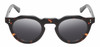 Front View of Reptile Malayemys Designer Polarized Sunglasses with Custom Cut Smoke Grey Lenses in Dark Brown Amber Tortoise Havana Ladies Panthos Full Rim Acetate 44 mm