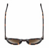 Top View of Reptile Malayemys Designer Polarized Sunglasses with Custom Cut Amber Brown Lenses in Dark Brown Amber Tortoise Havana Ladies Panthos Full Rim Acetate 44 mm