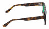 Side View of Reptile Leatherback Unisex Polarized Sunglass Tortoise Havana Blue Crystal 52 mm with Custom Cut Green Mirror Lenses