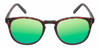 Front View of Reptile Larachelus Unisex Polarized Sunglasses Brown Tortoise Havana 50mm 4 Opt. with Custom Cut Green Mirror Lenses