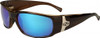 Ono's Polarized Sunglasses: Ripia in Brown & Blue Mirror