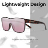 Lightweight Frame Construction illustration of Suncloud Biff Polarized Square Semi-Rimless XL Sunglasses Unisex Acetate 153 mm in Tortoise Havana & Pink Gold Mirror