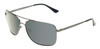 Profile View of Timberland TB7202 Unisex Pilot Full Rim Designer Sunglasses in Matte Gunmetal Silver/Blue Polarized 62mm