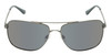 Front View of Timberland TB7202 Unisex Pilot Full Rim Designer Sunglasses in Matte Gunmetal Silver/Blue Polarized 62mm