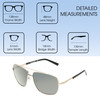 Dimensions and Measurements Illustration of Timberland TB7161 Unisex Pilot Semi-Rimless Designer Sunglasses in Gold/Smoke Grey Polarized 61mm