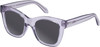 Profile View of QUAY Australia After Hours Designer Polarized Sunglasses with Custom Cut Smoke Grey Lenses in Sweet Pea Lilac Ladies Cat Eye Full Rim Acetate 51 mm
