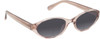 Profile View of QUAY Australia Aura Points Designer Polarized Reading Sunglasses with Custom Cut Powered Smoke Grey Lenses in Brown Doe Unisex Oval Full Rim Acetate 55 mm