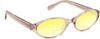 Profile View of QUAY Australia Aura Points Designer Polarized Reading Sunglasses with Custom Cut Powered Sun Flower Yellow Lenses in Brown Doe Unisex Oval Full Rim Acetate 55 mm