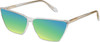 Profile View of QUAY Bad Habit Women's Cat Eye Polarized Sunglasses Clear 65mm CHOOSE LENS COLOR with Custom Cut Polarized Green Mirror Lenses
