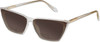 Profile View of QUAY Australia Bad Habit Designer Polarized Reading Sunglasses with Custom Cut Powered Amber Brown Lenses in Clear Ladies Cat Eye Full Rim Acetate 65 mm