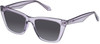 Profile View of QUAY Australia Call The Shots Designer Polarized Sunglasses with Custom Cut Smoke Grey Lenses in Sweet Pea Lilac Ladies Cat Eye Full Rim Acetate 54 mm