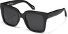 Profile View of QUAY Australia Icy Women's Square Designer Sunglasses in Gloss Black/Black 52 mm