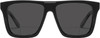 Front View of QUAY Australia Name Drop Unisex Square Designer Sunglasses in Gloss Black 55 mm