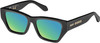 Profile View of QUAY No Apologies Unisex Square Polarized Sunglasses Gloss Black 55 mm 10 OPTIONS with Custom Cut Polarized Green Mirror Lenses