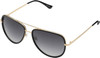 Profile View of QUAY Australia All In Unisex Pilot Designer Sunglasses Black Gold/Smoke Grey 61mm