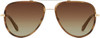 Profile View of QUAY Australia All In Mini Unisex Pilot Sunglasses in Gold Tortoise/Brown 56 mm