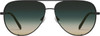 Front View of QUAY Australia High Key Large Unisex Pilot Sunglasses Gloss Black/Green Fade 64mm