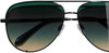 Top View of QUAY Australia High Key Large Unisex Pilot Sunglasses Gloss Black/Green Fade 64mm