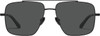 Front View of QUAY Australia Level Out Unisex Square Designer Sunglasses Shiny Black/Black 60mm