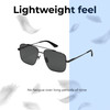 Lightweight Construction Illustration of QUAY Australia Level Out Unisex Square Designer Sunglasses Shiny Black/Black 60mm