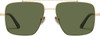 Front View of QUAY Australia Level Out Square Full Rim Designer Sunglasses in Gold/Green 60 mm
