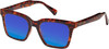 Profile View of Prive Revaux Joels Designer Polarized Reading Sunglasses with Custom Cut Powered Blue Mirror Lenses in Brown Tortoise Havana Unisex Square Full Rim Acetate 54 mm