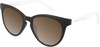 Profile View of Prive Revaux Julia Designer Polarized Sunglasses with Custom Cut Amber Brown Lenses in Caviar Black Ladies Cat Eye Full Rim Acetate 53 mm