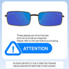 Size Awareness Illustration of Prive Revaux Matrix Designer Polarized Reading Sunglasses with Custom Cut Powered Blue Mirror Lenses in Caviar Black Unisex Rectangular Full Rim Metal 55 mm