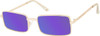 Prive Revaux Matrix Unisex Rectangular Polarized Sunglasses Champagne Gold 55 mm with Custom Cut Purple Mirror Lenses
