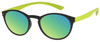 Prive Revaux Plato Round Polarized Sunglasses in Dark Chocolate Lime Green 49 mm with Custom Cut Green Mirror Lenses