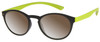 Prive Revaux Plato Round NON-polarized Sunglasses in Dark Chocolate Lime Green 49 mm with Custom Cut Brown Gradient Lenses