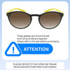 Size Awareness Illustration of Prive Revaux Plato Designer Polarized Reading Sunglasses with Custom Cut Powered Amber Brown Lenses in Dark Chocolate Lime Green Unisex Round Full Rim Acetate 49 mm