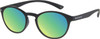 Prive Revaux Plato Unisex Round Polarized Sunglasses in Matte Caviar Black 49 mm with Custom Cut Green Mirror Lenses