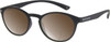 Profile View of Prive Revaux Plato Designer Polarized Reading Sunglasses with Custom Cut Powered Amber Brown Lenses in Matte Caviar Black Unisex Round Full Rim Acetate 49 mm