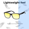 Lightweight Construction Illustration of Prive Revaux Speculator Designer Polarized Reading Sunglasses with Custom Cut Powered Sun Flower Yellow Lenses in Caviar Black Unisex Square Full Rim Acetate 57 mm