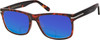 Profile View of Prive Revaux Speculator Designer Polarized Reading Sunglasses with Custom Cut Powered Blue Mirror Lenses in Chestnut Brown Tortoise Havana Unisex Square Full Rim Acetate 57 mm