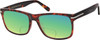 Profile View of Prive Revaux Speculator Designer Polarized Reading Sunglasses with Custom Cut Powered Green Mirror Lenses in Chestnut Brown Tortoise Havana Unisex Square Full Rim Acetate 57 mm