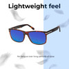 Lightweight Construction Illustration of Prive Revaux Speculator Designer Polarized Reading Sunglasses with Custom Cut Powered Blue Mirror Lenses in Chestnut Brown Tortoise Havana Unisex Square Full Rim Acetate 57 mm