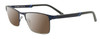Prive Revaux Spinoza Unisex Rectangular NON-polarized Sunglasses Midnight Blue 49 mm with Custom Cut Brown Gradient Lenses