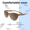 Lightweight Construction Illustration of Prive Revaux Thoreau Designer Polarized Sunglasses with Custom Cut Amber Brown Lenses in Chestnut Brown Tortoise Havana Ladies Cat Eye Full Rim Acetate 54 mm