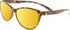 Prive Revaux Thoreau Cat Eye Polarized Sunglasses in Brown Tortoise Havana 54 mm with Custom Cut Gold Mirror Lenses
