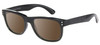 Profile View of Prive Revaux Tolstoy Designer Polarized Sunglasses with Custom Cut Amber Brown Lenses in Caviar Black Unisex Panthos Full Rim Acetate 53 mm