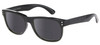 Profile View of Prive Revaux Tolstoy Designer Polarized Reading Sunglasses with Custom Cut Powered Smoke Grey Lenses in Caviar Black Unisex Panthos Full Rim Acetate 53 mm