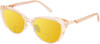 Prive Revaux Veronica Women Cat Eye Polarized Sunglasses Cantaloupe Crystal 53mm with Custom Cut Gold Mirror Lenses