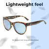 Lightweight Construction Illustration of OTIS Aerial CatEye Sunglasses in Honey Tortoise/Polarized Mirror Blue Glass 56mm
