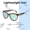 Lightweight Construction Illustration of OTIS Aerial Cat Eye Sunglasses in Ochre Havana/Polarized Mirror Green Glass 56mm