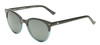 Profile View of OTIS Jazmine Round Sunglasses in Eco Teal Bark Smokey/Blue Polarized Glass 53 mm